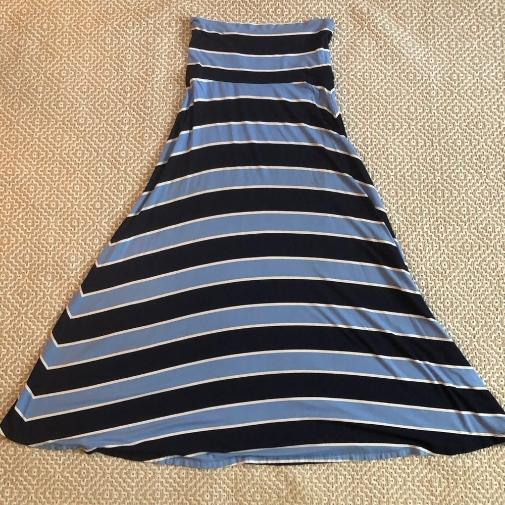 Striped blue gap midi skirt